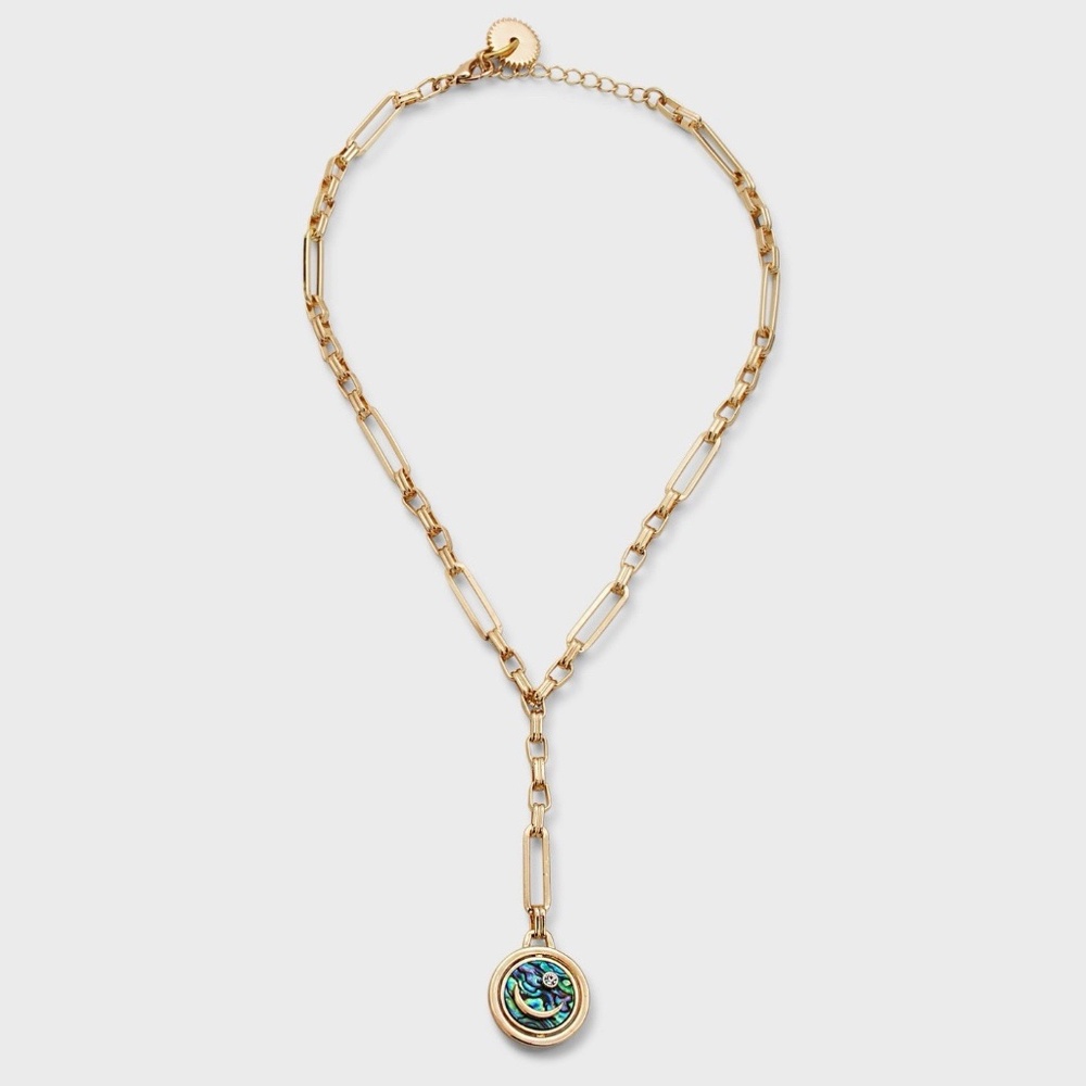 Mignonne Gavigan Luna Charm Necklace 14K Gold Plated Reversible Pendant